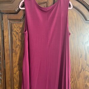 Zenana 2X Burgandy sleeveless dress with pockets